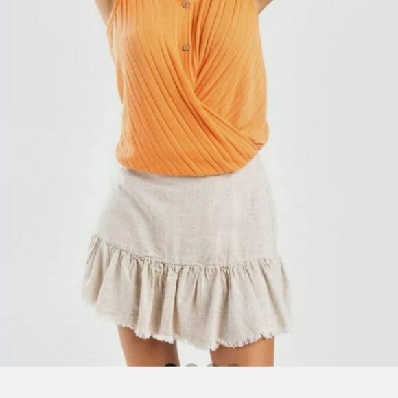 White Linen Skirt - Picture 5 of 5